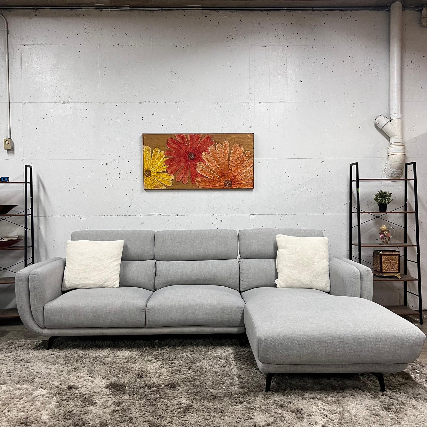 Fabric sofa. L shaped sofa couch. Delivery available