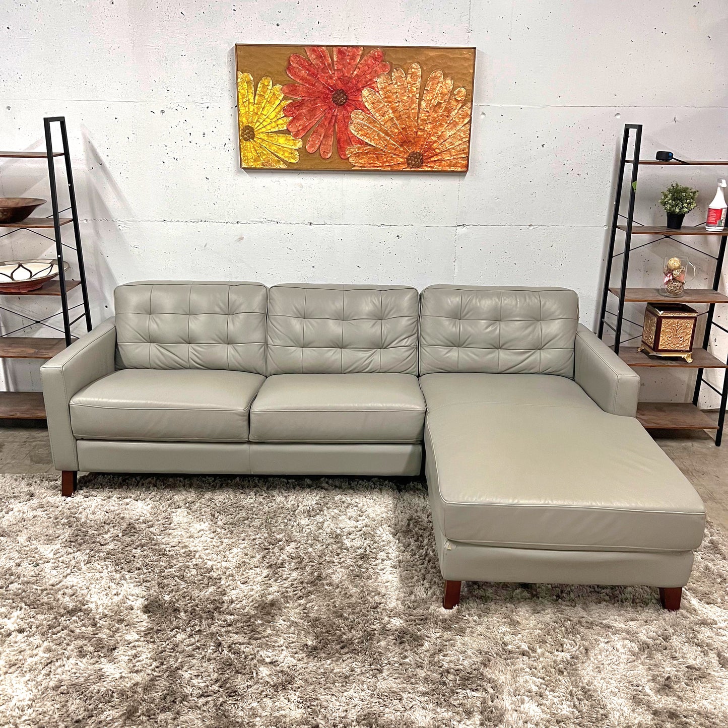 Amax leather sectional.