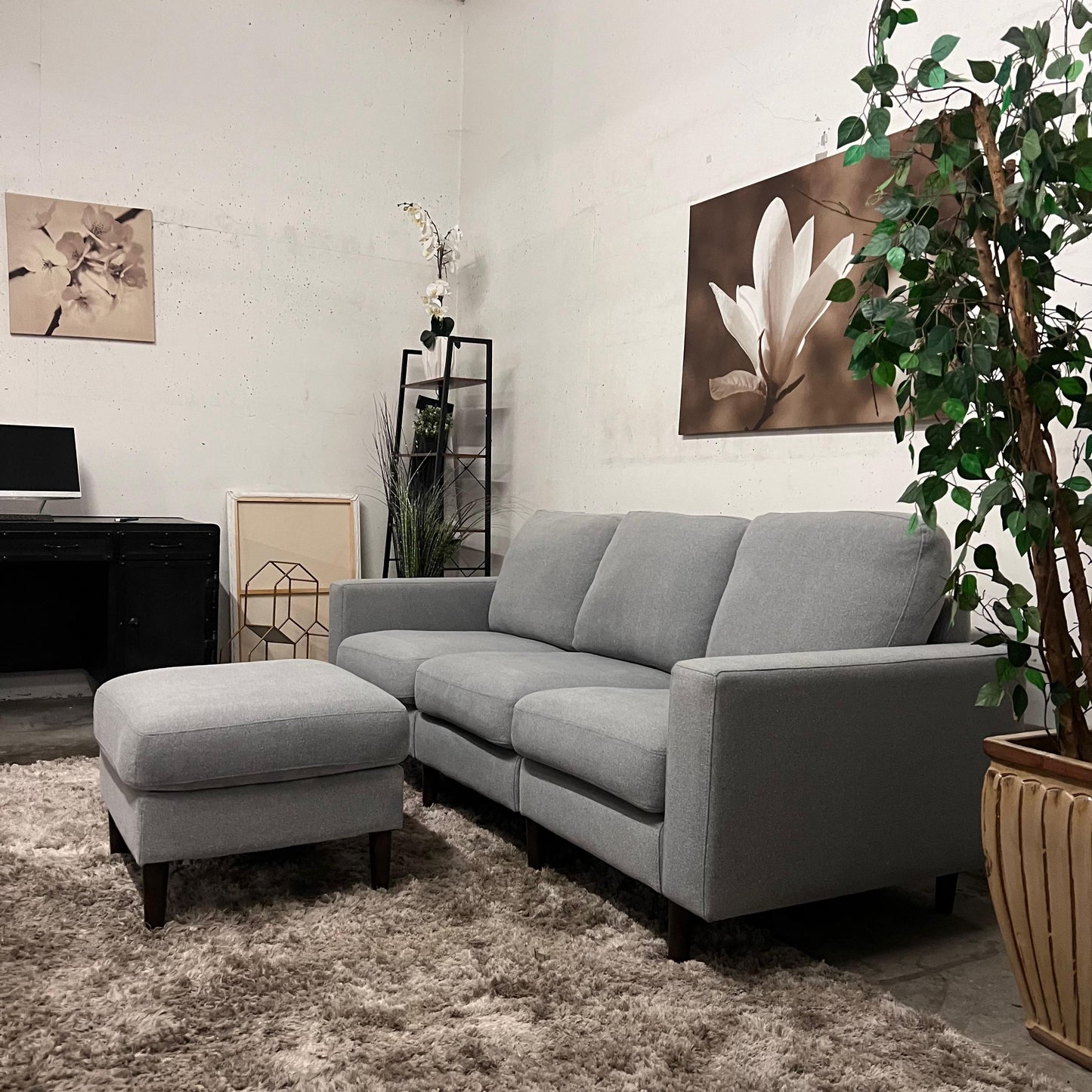 Cozey 3 seater sofa and matching ottoman