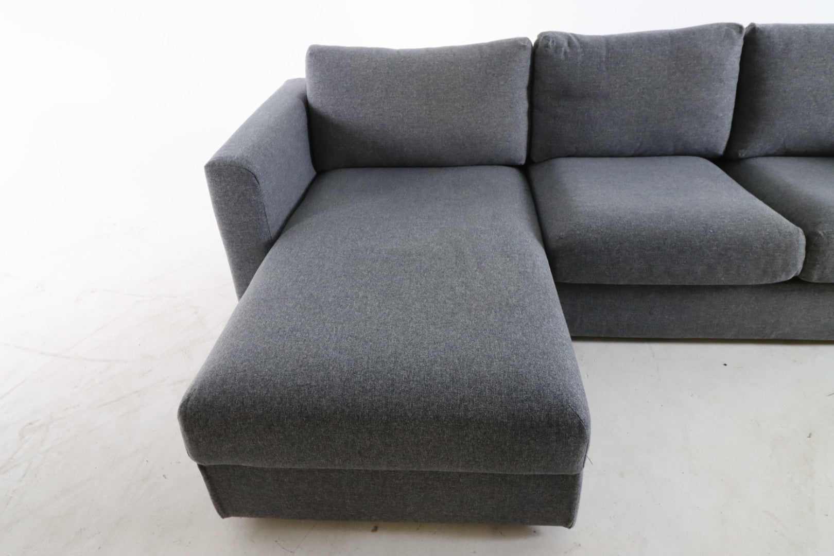 Ikea Finnala sectional. Grey L shaped sofa couch