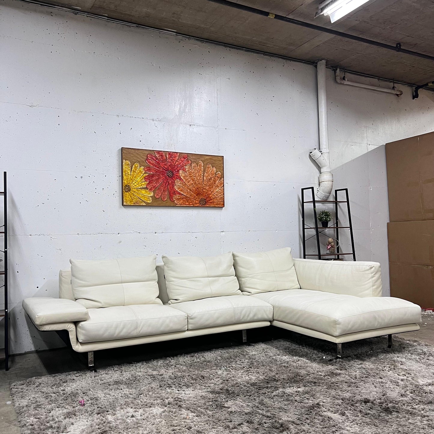 Sohome full grain leather sectional