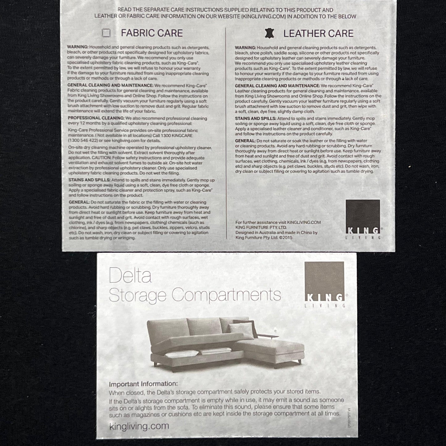 King living delta sectional with accessories