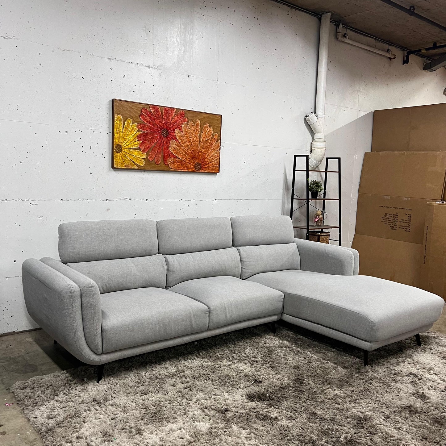 Fabric sofa. L shaped sofa couch. Delivery available