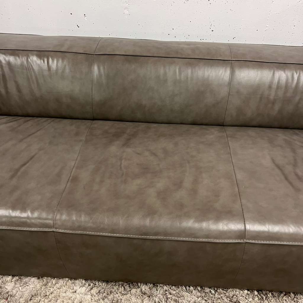 Muse and merchant cigar leather sofa. Mcm aniline leather