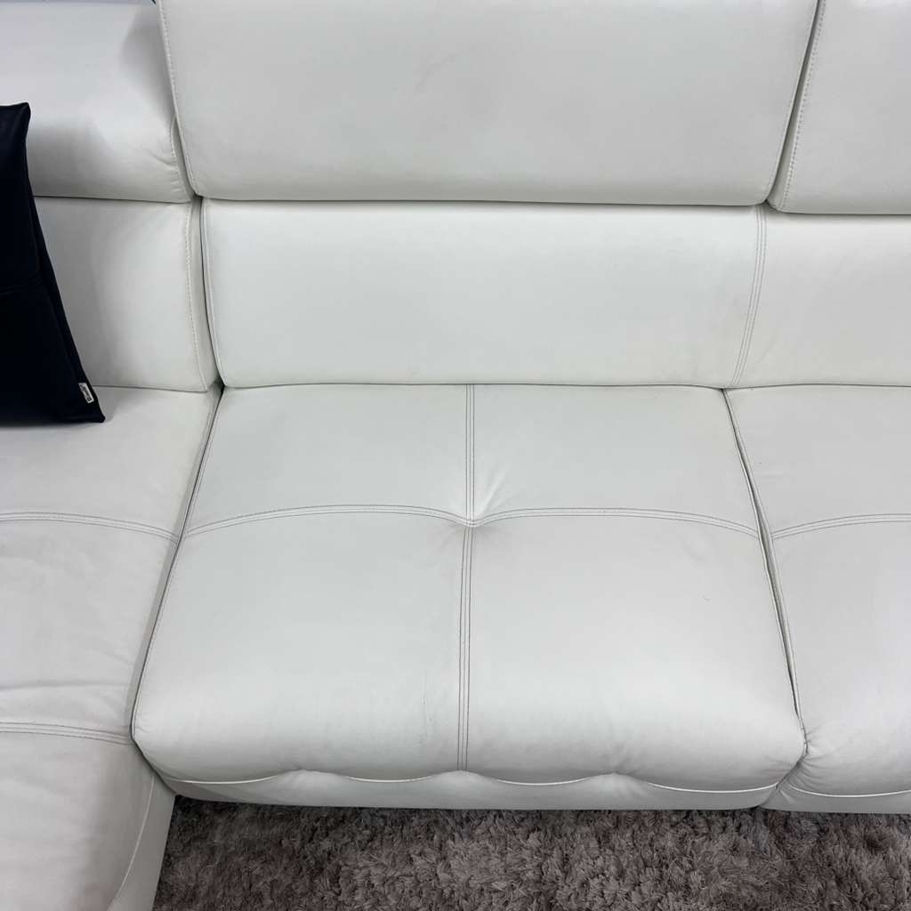 Lincoln sectional by future designs. Leather L shaped sofa couch.