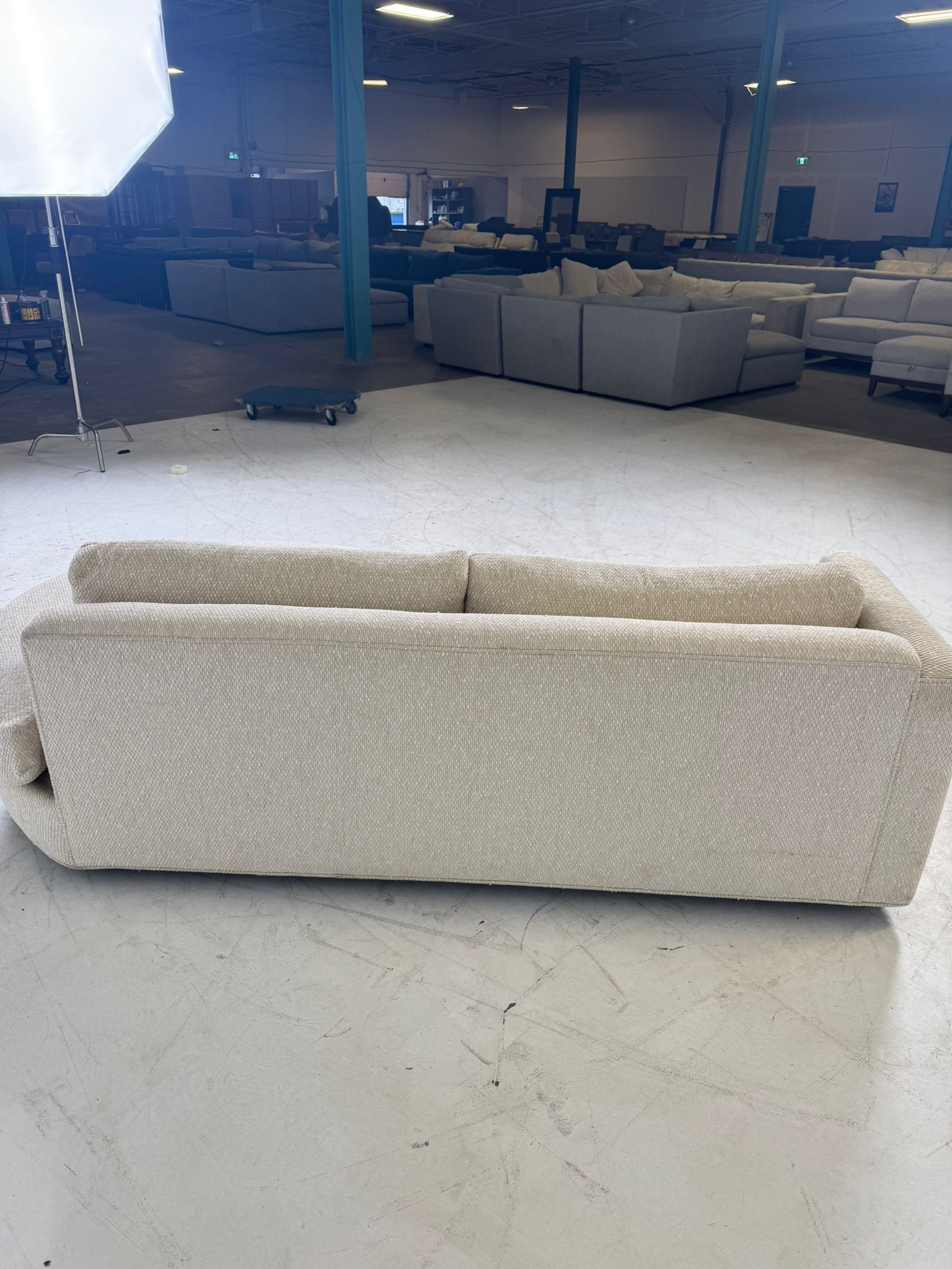 Thayer Coggin Inc. Custom made sectional. Bouclè sofa couch.