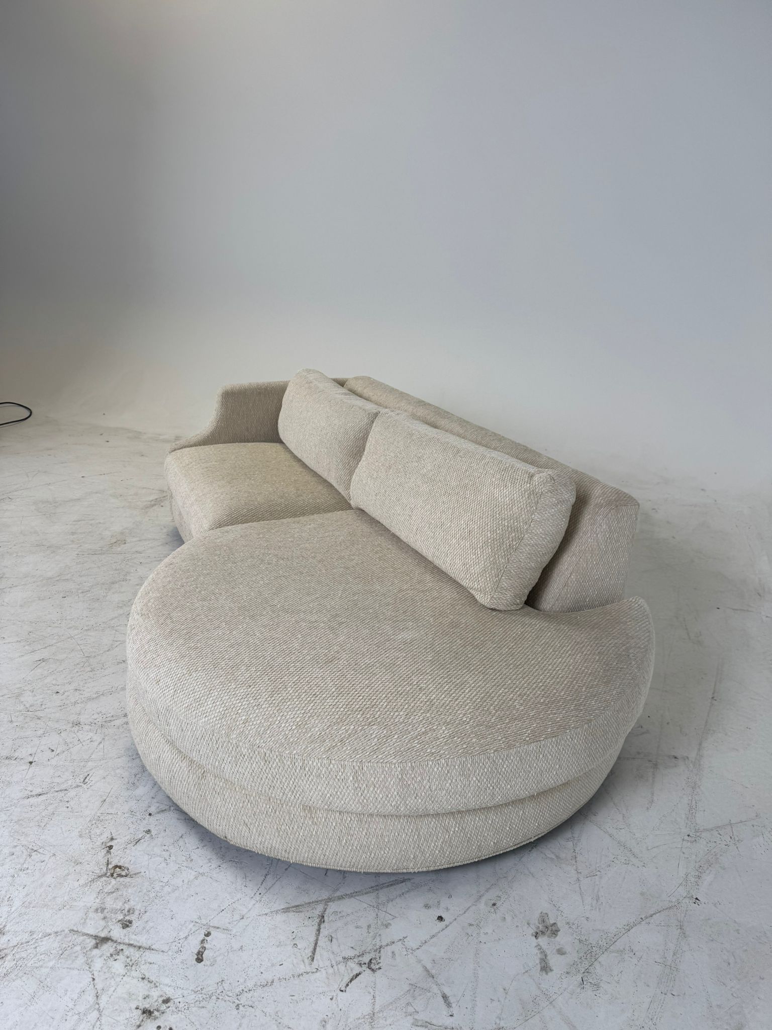 Thayer Coggin Inc. Custom made sectional. Bouclè sofa couch.