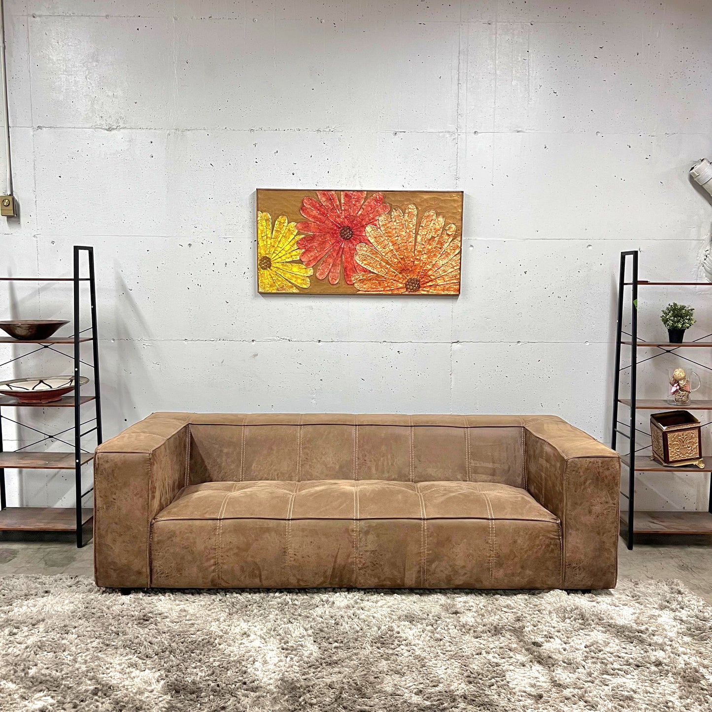Cigar sofa. Microfiber mcm couch