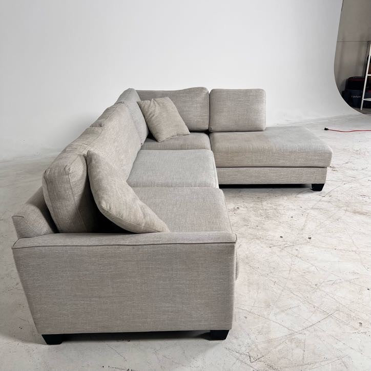 Urban barn sectional. Grey L shaped sofa couch.