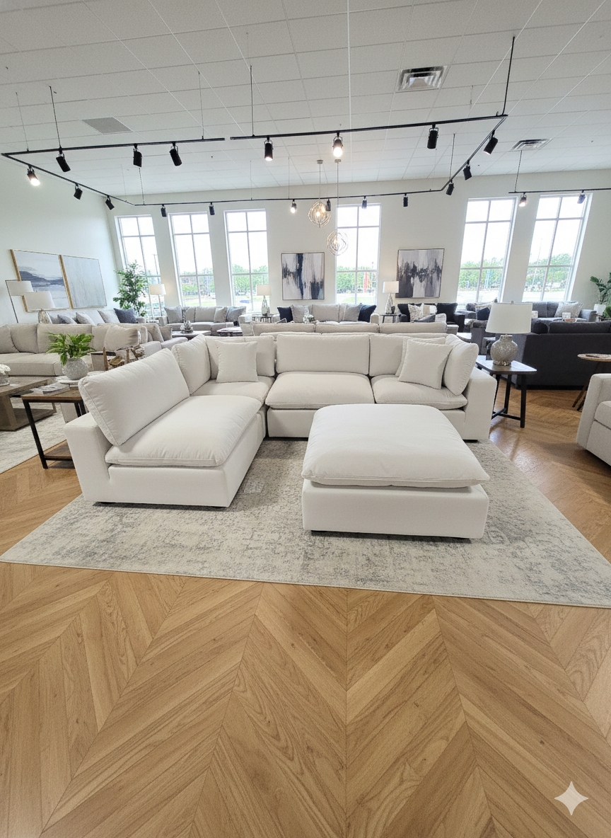 Bnib 5 piece Cloud sectional. Modular down filled sofa couch.