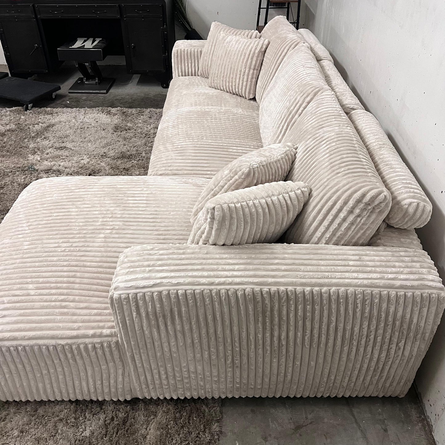 Casa bella thick striped corduroy sectional