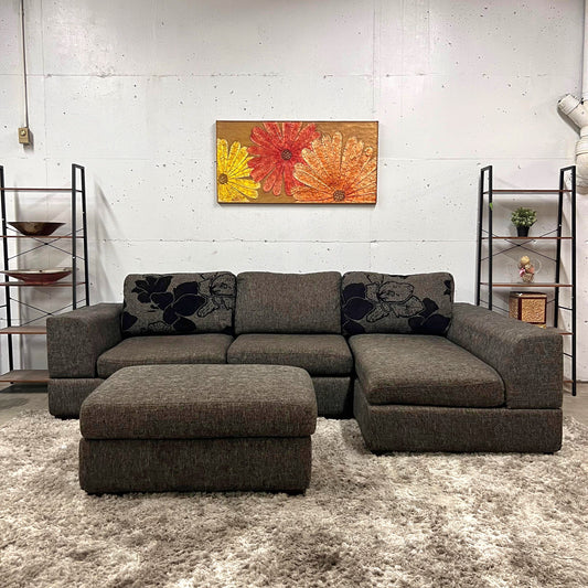 Cozy sectional with matching ottoman