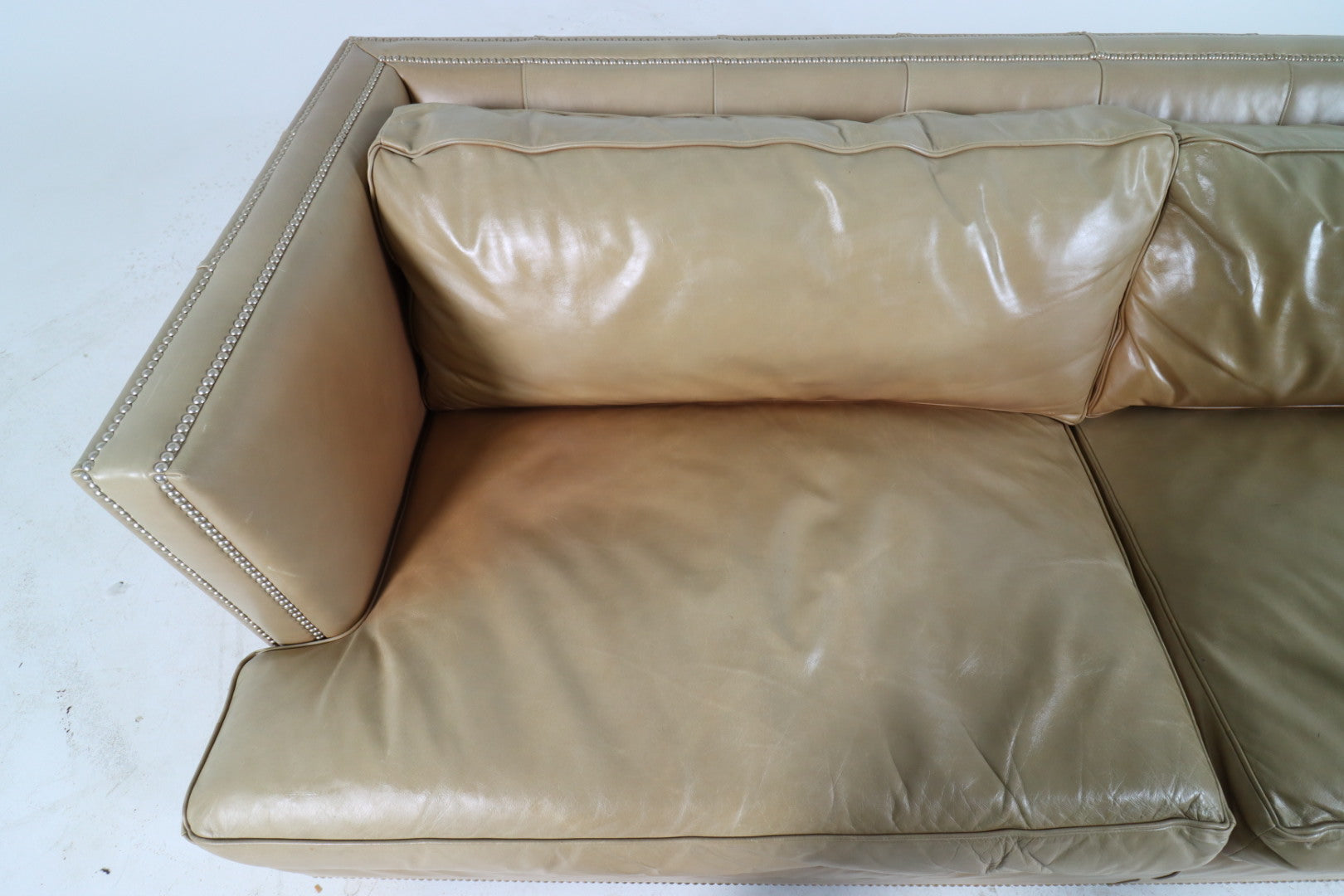 Mitchell Gold + Bob Williams leather sofa couch