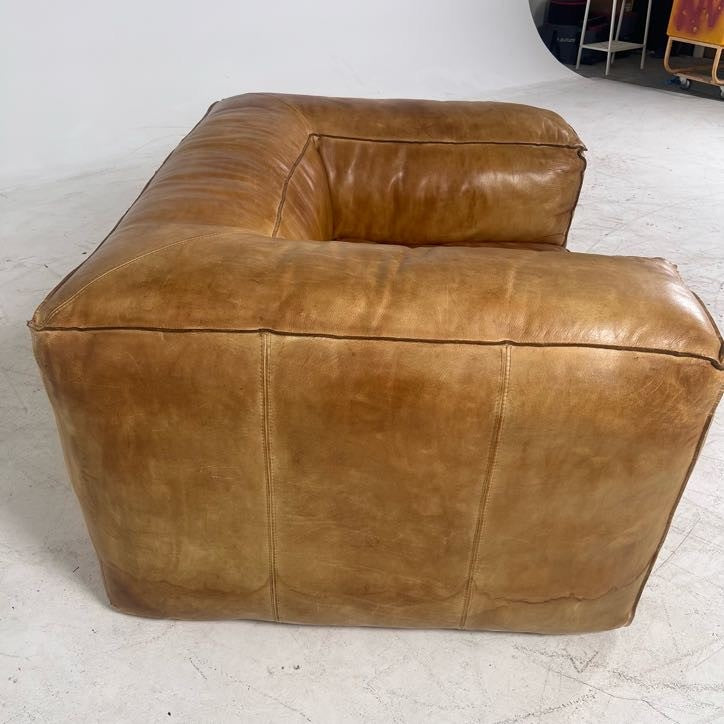 Restoration Hardware fulham aniline leather chair. Giant single seater sofa couch.