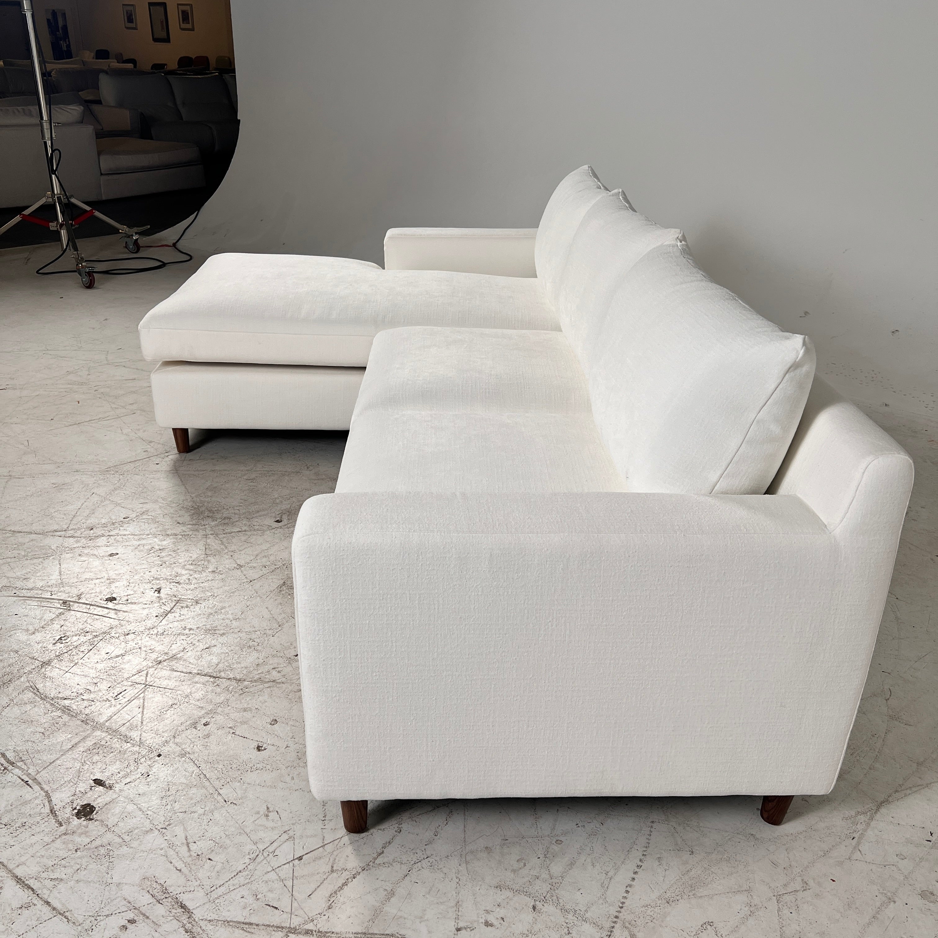 New Moe's Hutton sectional. White L shaped sofa couch