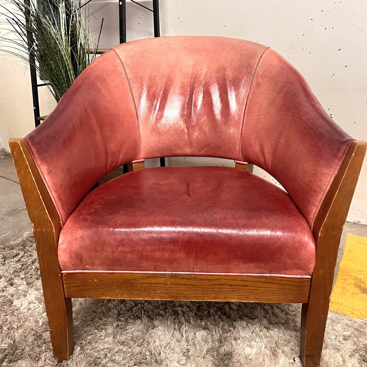 Mitchell Gold + Bob Williams full leather armchairs. Vintage accent Chairs.