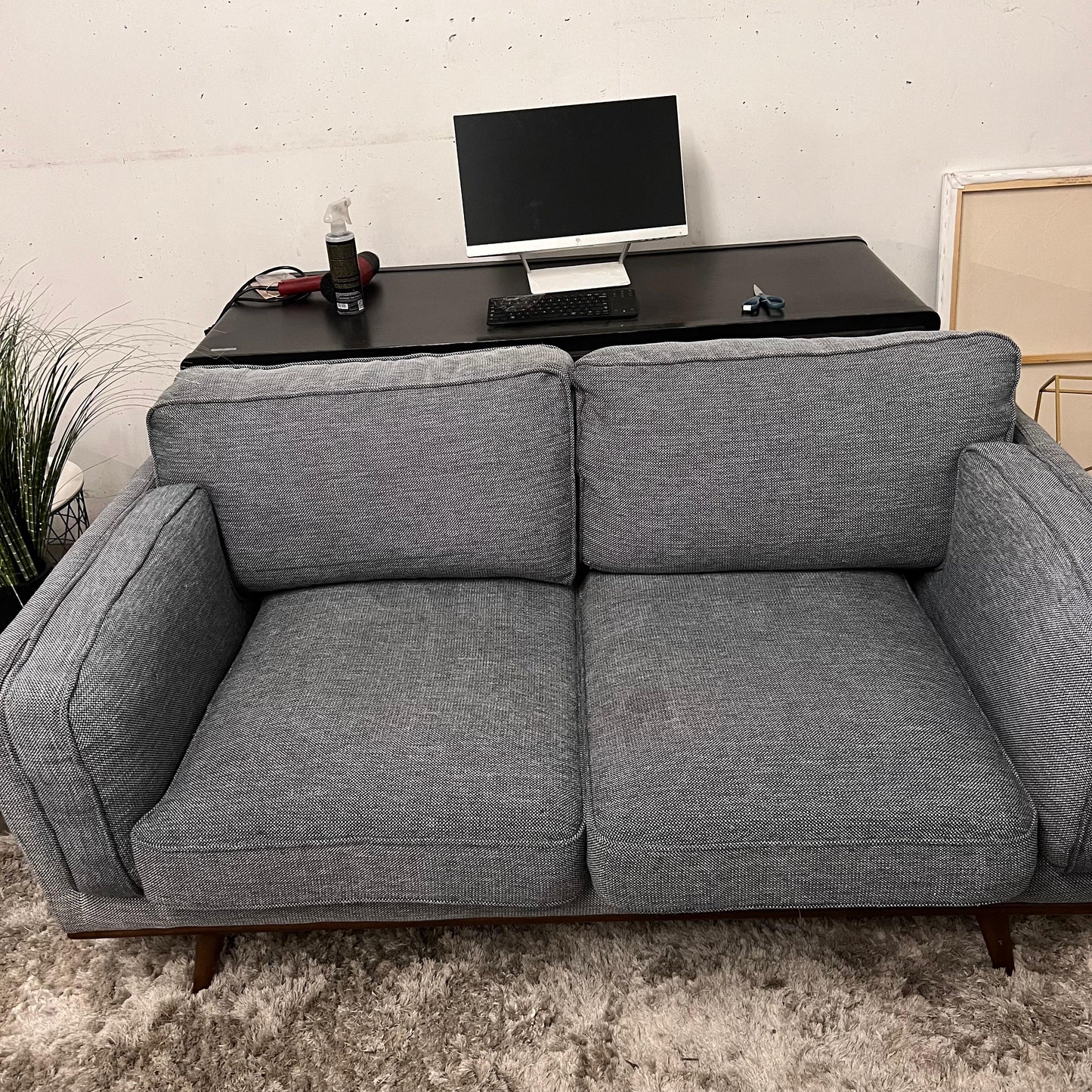 Article timber style sofa and loveseat