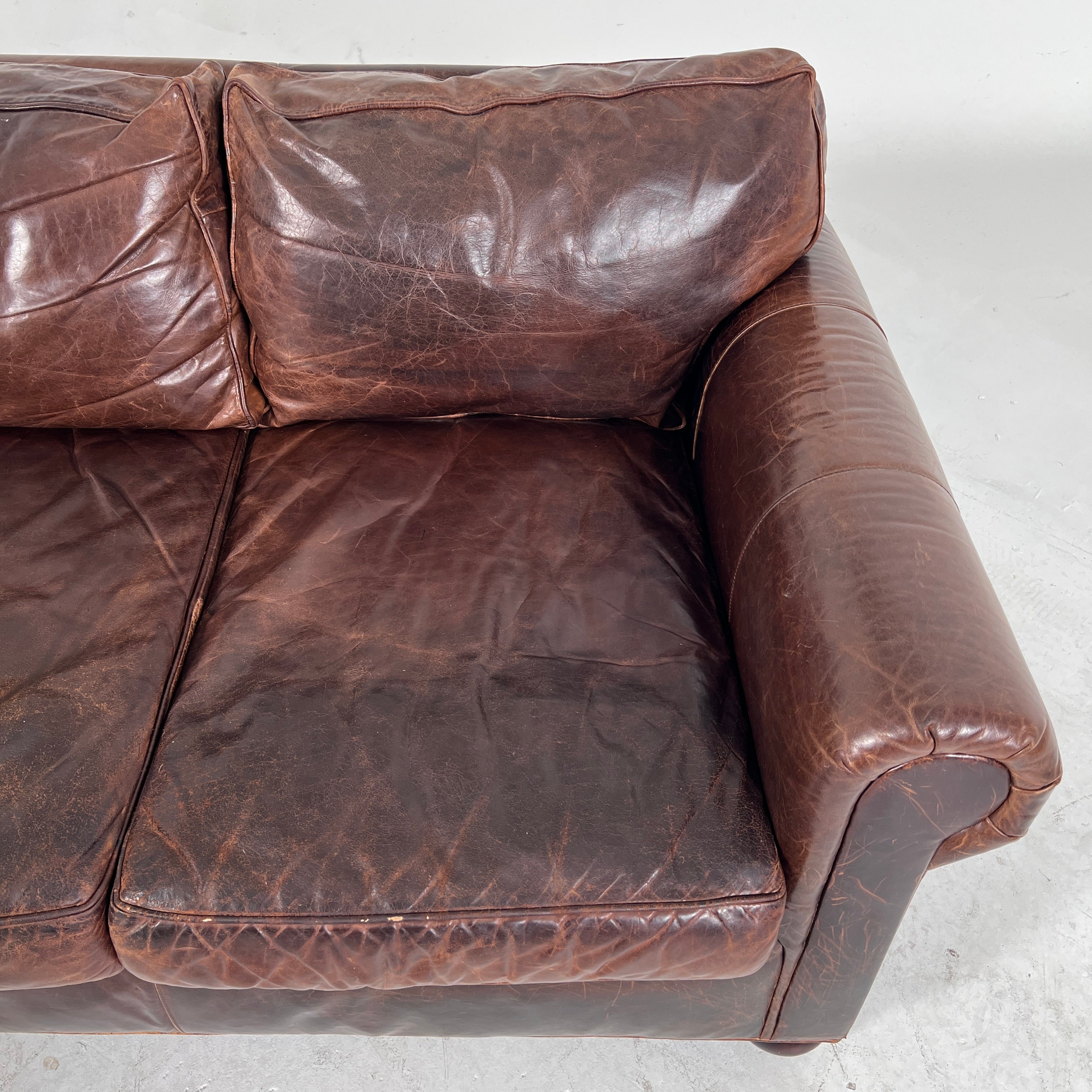 Restoration Hardware Lancaster Leather Sofa. RH leather couch