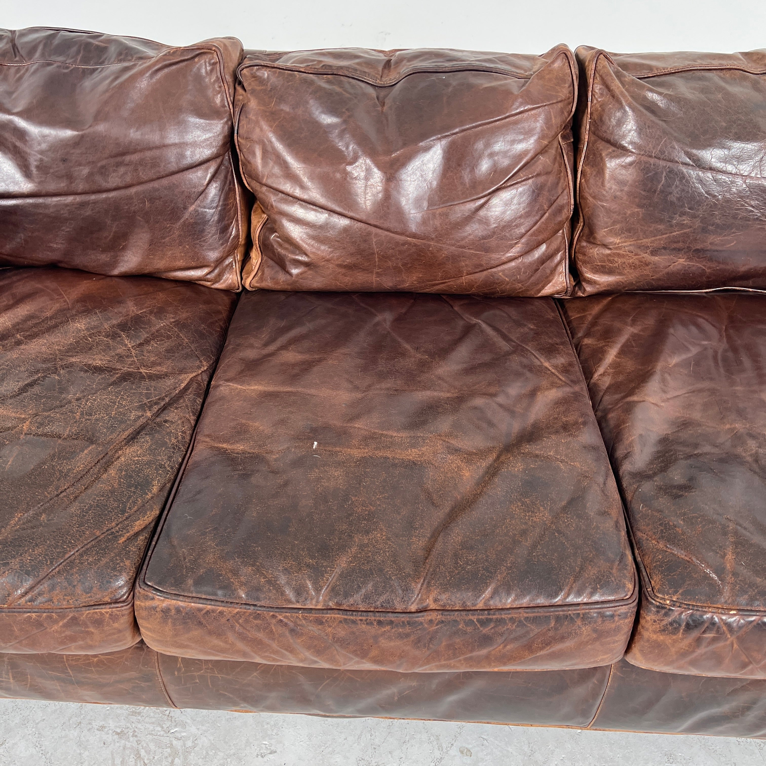 Restoration Hardware Lancaster Leather Sofa. RH leather couch