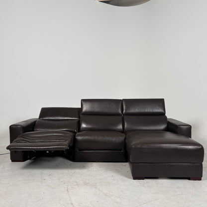Natuzzi Editions Leather Recliner. reclining L shaped sofa couch. delivery available