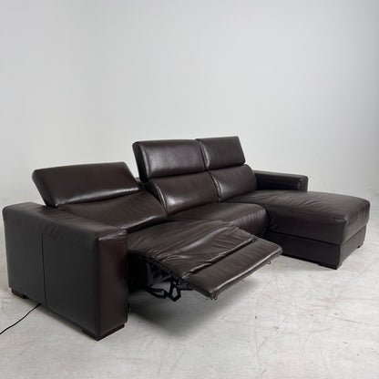 Natuzzi Editions Leather Recliner. reclining L shaped sofa couch. delivery available