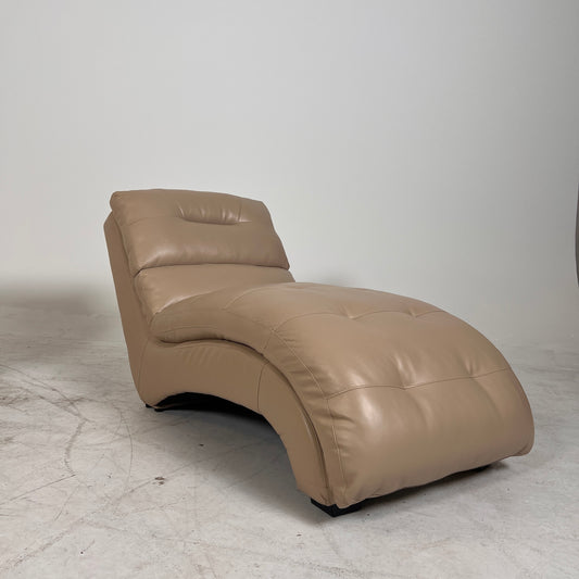 Genuine Leather Lounge. Beige Chaise. delivery available