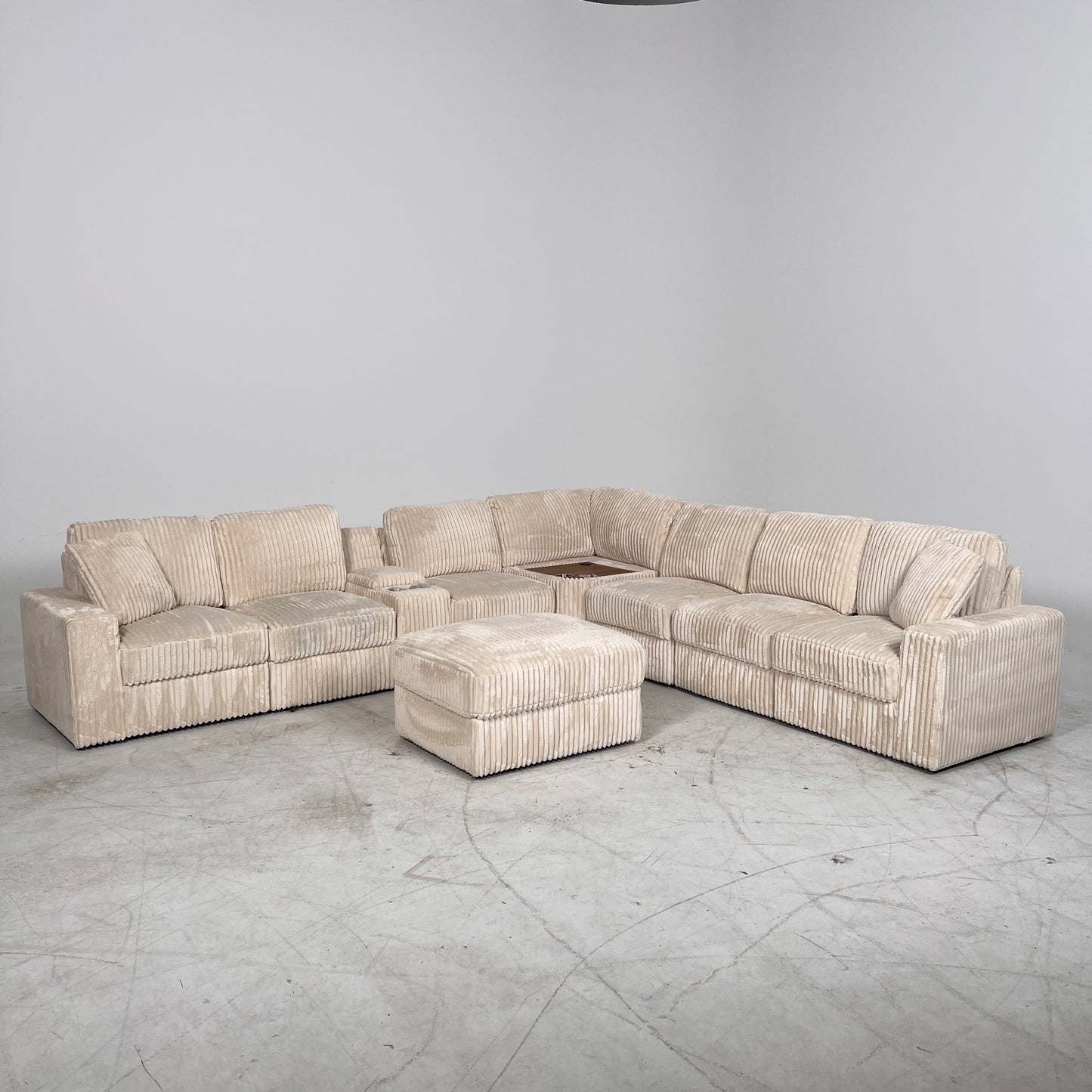 Giant Modular Sectional. reconfigurable sofa couch.