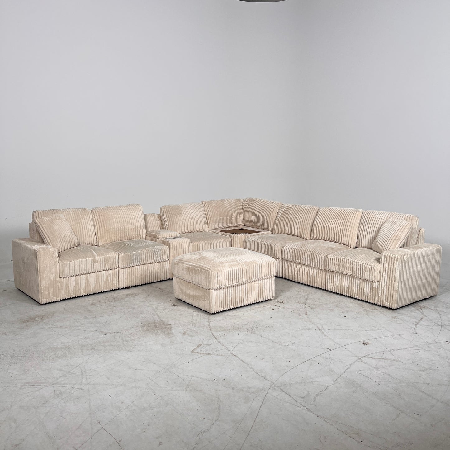 Giant Modular Sectional. reconfigurable sofa couch.