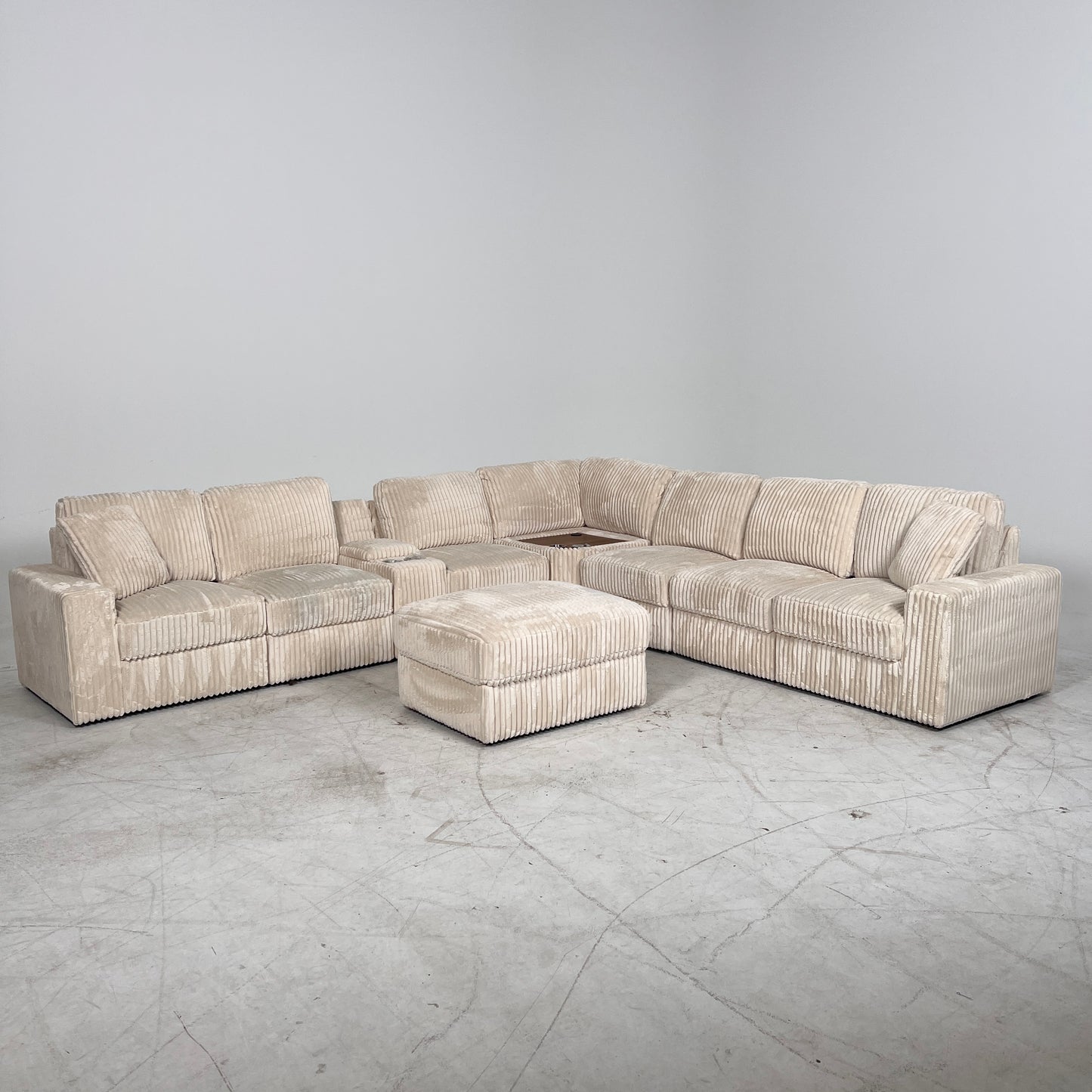 Giant Modular Sectional. reconfigurable sofa couch.