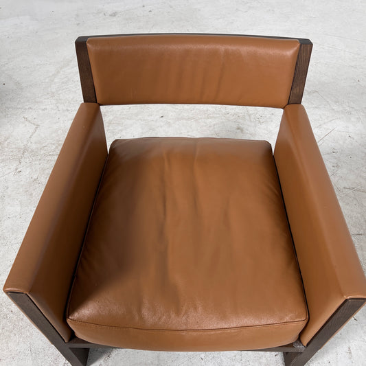 Matching Mid Century Modern Chairs. Cognac Armchairs. Delivery Available