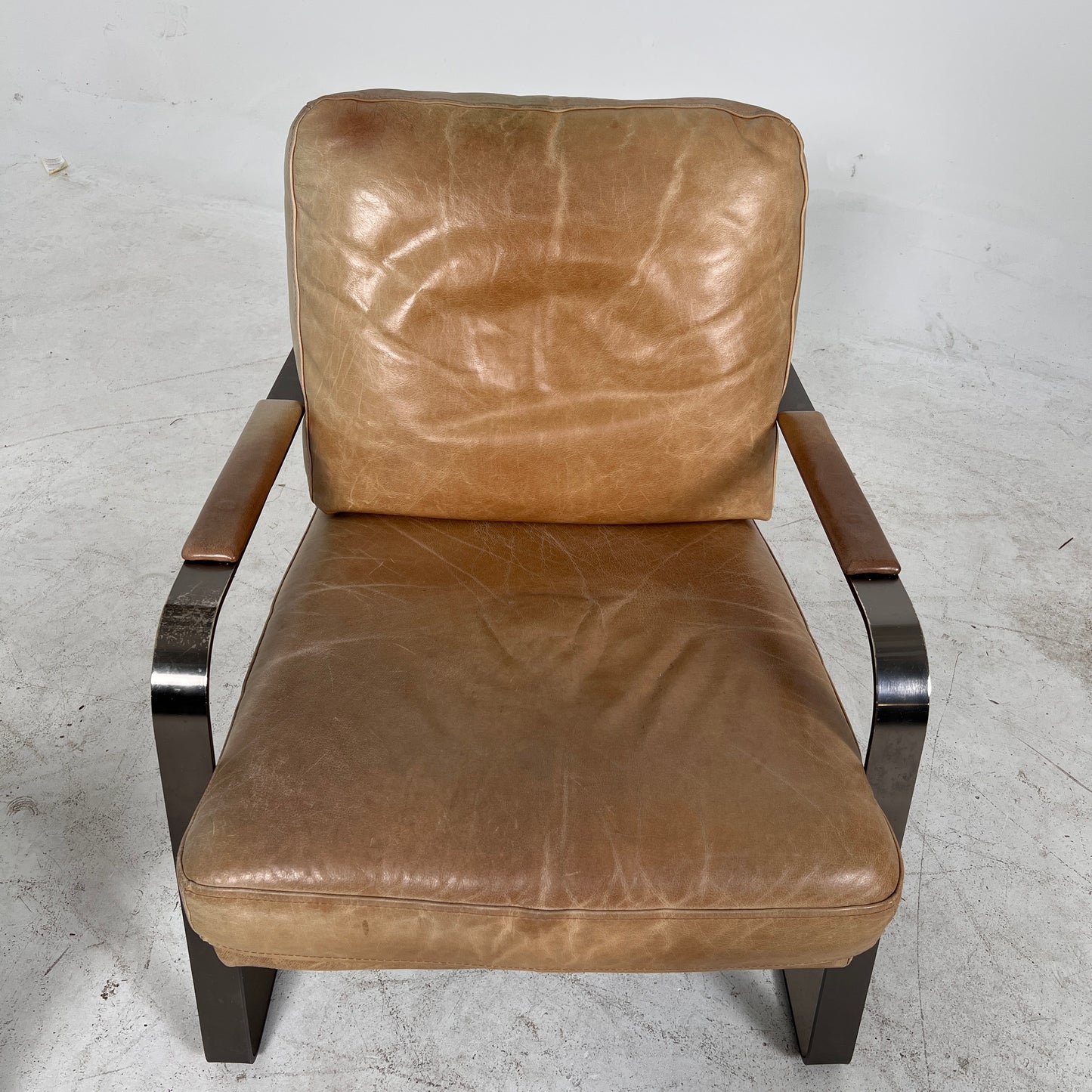 Pair or leather Chairs. Mid century modern armchairs. delivery available