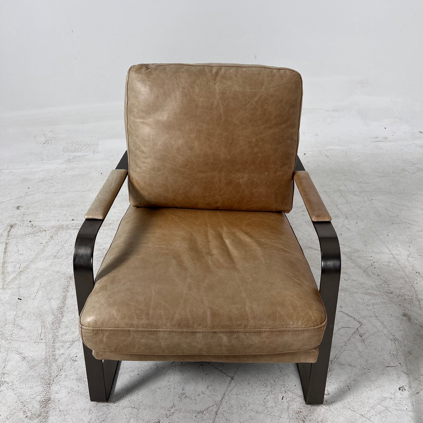 Pair or leather Chairs. Mid century modern armchairs. delivery available