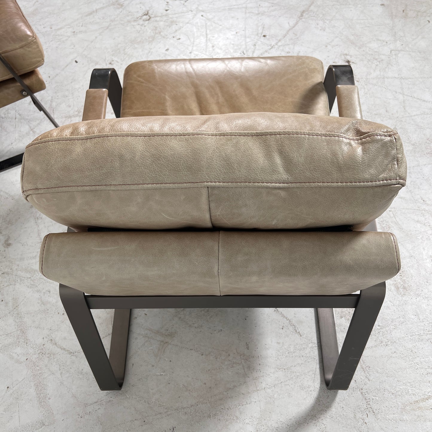 Pair or leather Chairs. Mid century modern armchairs. delivery available