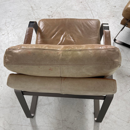 Pair or leather Chairs. Mid century modern armchairs. delivery available