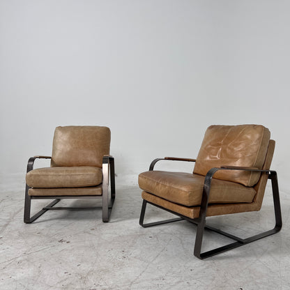 Pair or leather Chairs. Mid century modern armchairs. delivery available