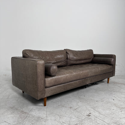Mid century Modern Sofa. Structube Kinsey leather couch. delivery available