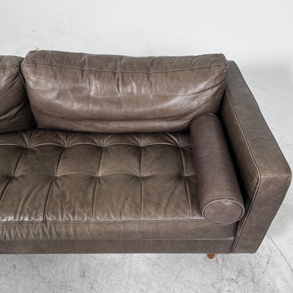 Mid century Modern Sofa. Structube Kinsey leather couch. delivery available