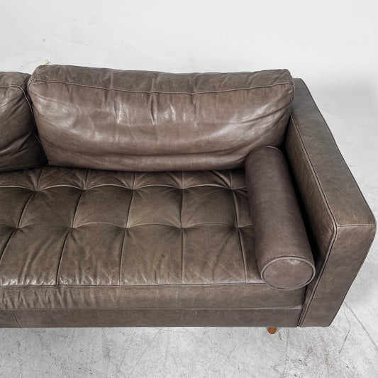 Mid century Modern Sofa. Structube Kinsey leather couch. delivery available