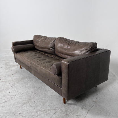 Mid century Modern Sofa. Structube Kinsey leather couch. delivery available
