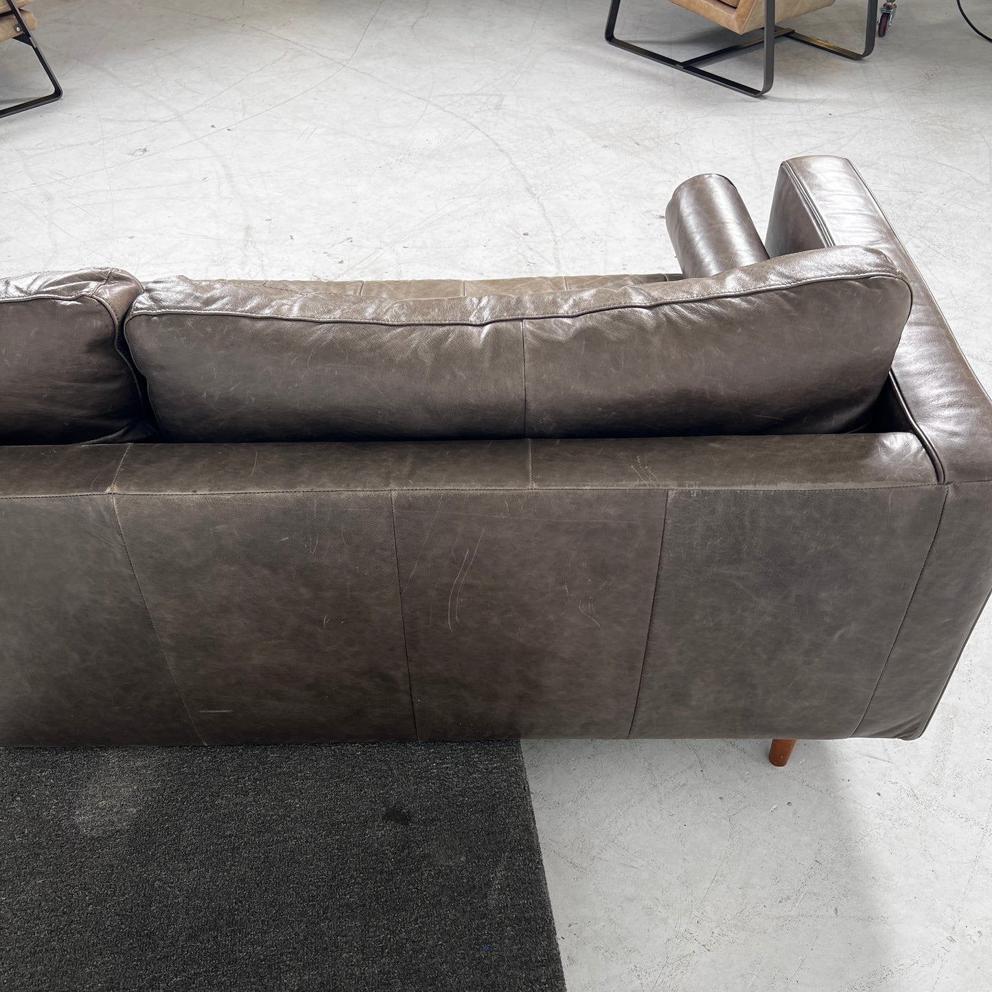 Mid century Modern Sofa. Structube Kinsey leather couch. delivery available