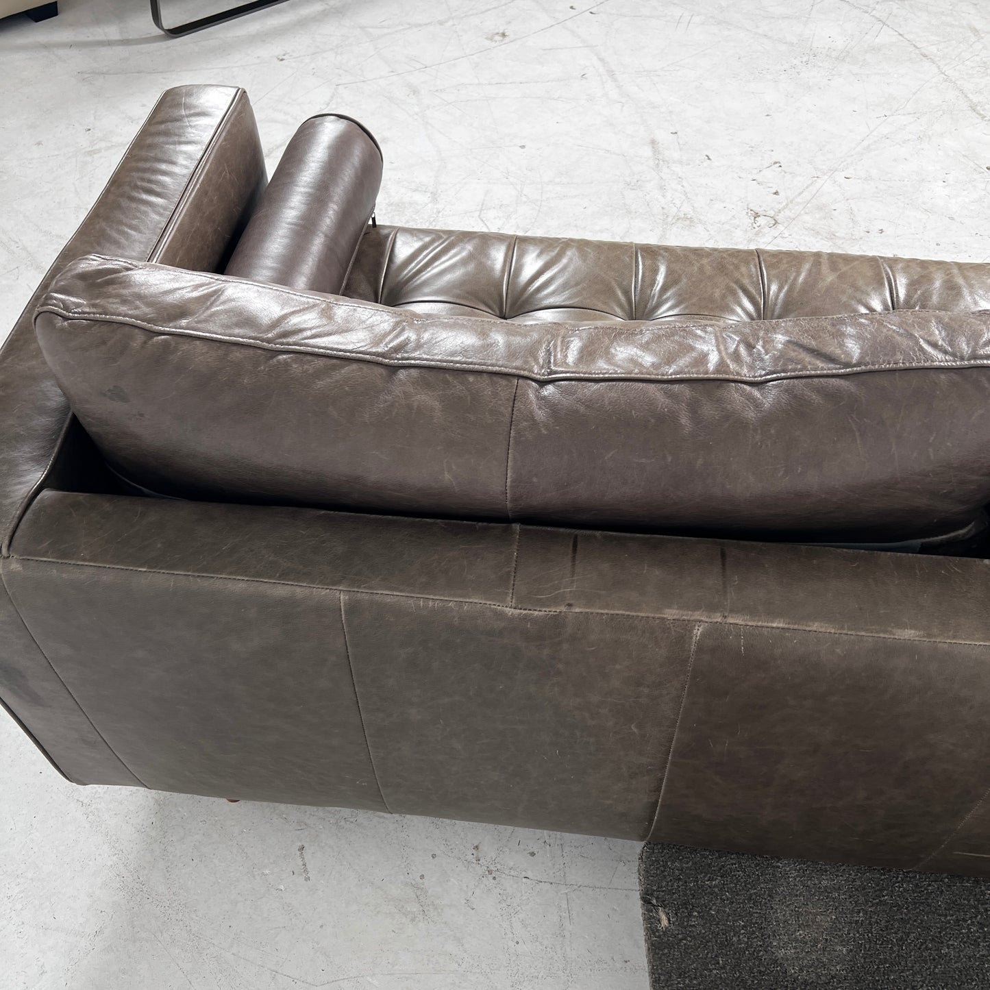 Mid century Modern Sofa. Structube Kinsey leather couch. delivery available