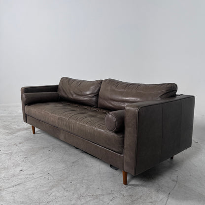 Mid century Modern Sofa. Structube Kinsey leather couch. delivery available