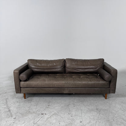 Mid century Modern Sofa. Structube Kinsey leather couch. delivery available
