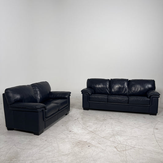Scan Design Leather sofa Set. 3+2 couch loveseat set. delivery available