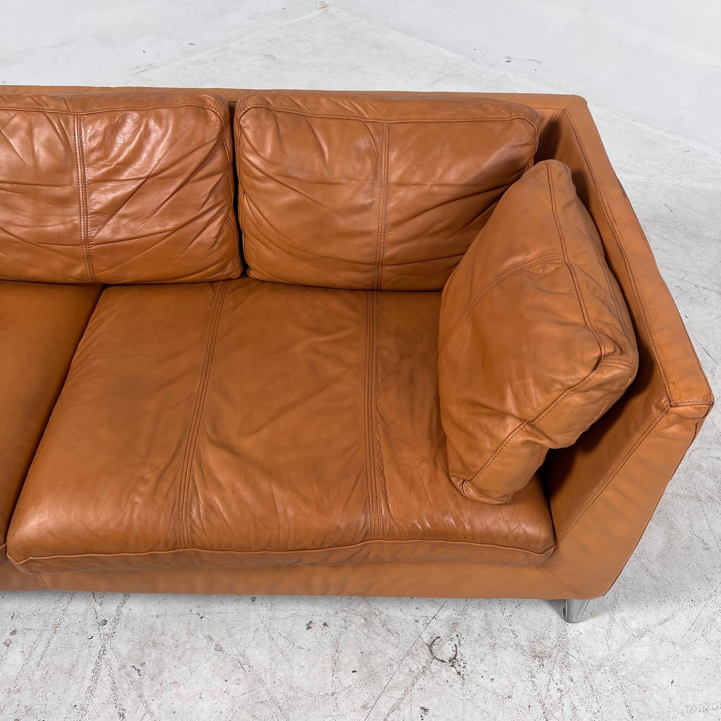 Ikea Stockholm Leather 3 seater sofa. Cognac loveseat couch. delivery available