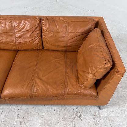 Ikea Stockholm Leather 3 seater sofa. Cognac loveseat couch. delivery available