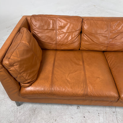 Ikea Stockholm Leather 3 seater sofa. Cognac loveseat couch. delivery available
