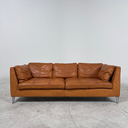 Ikea Stockholm Leather 3 seater sofa. Cognac loveseat couch. delivery available