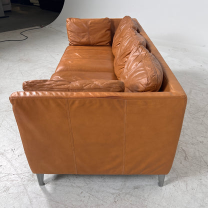 Ikea Stockholm Leather 3 seater sofa. Cognac loveseat couch. delivery available