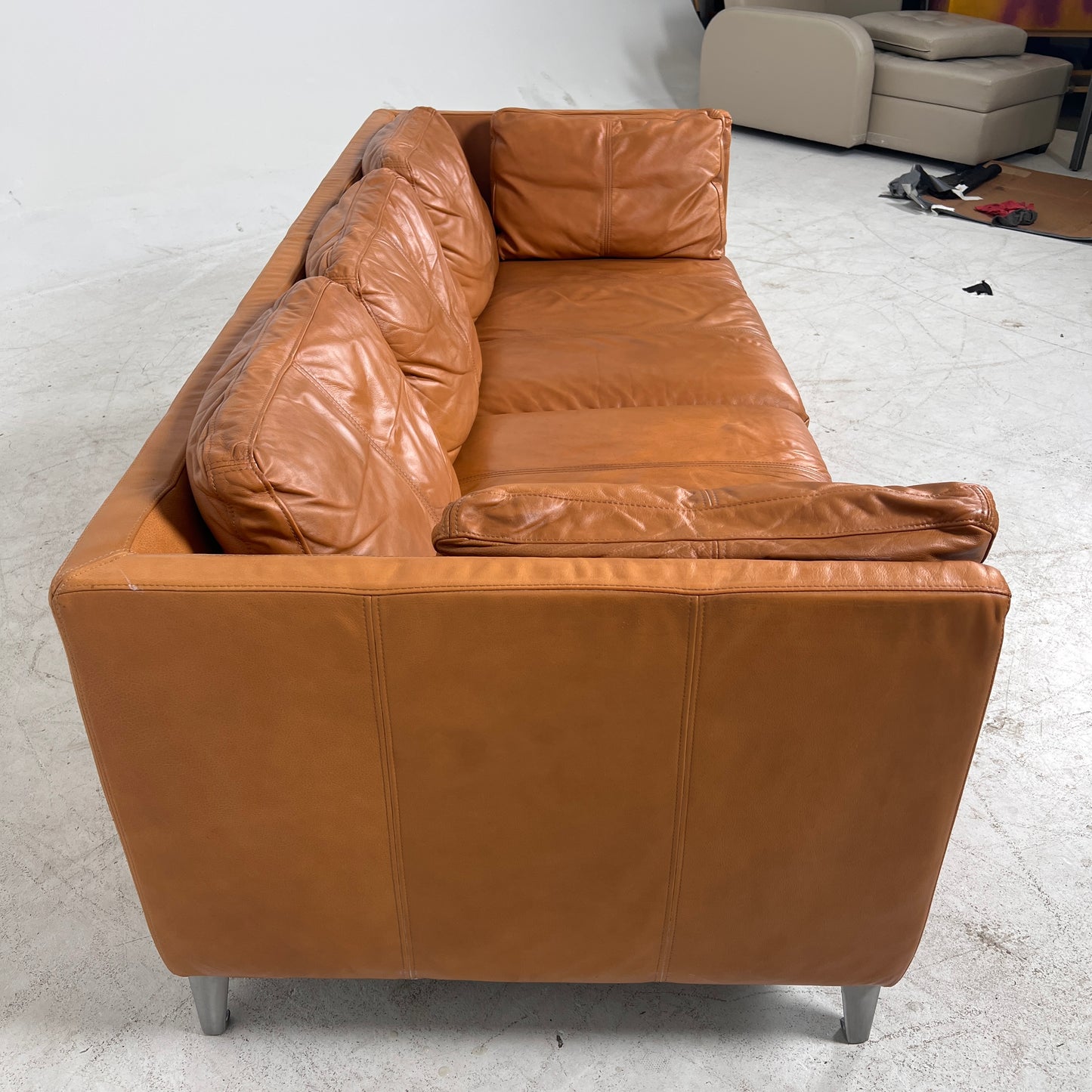 Ikea Stockholm Leather 3 seater sofa. Cognac loveseat couch. delivery available